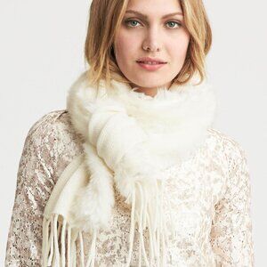 Banana Republic Faux Fur Wool Scarf